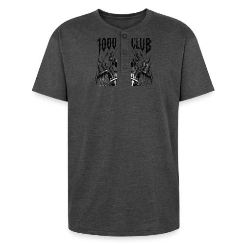 1000 LB Club Skull Barbell Powerlif - Unisex Henley T-Shirt