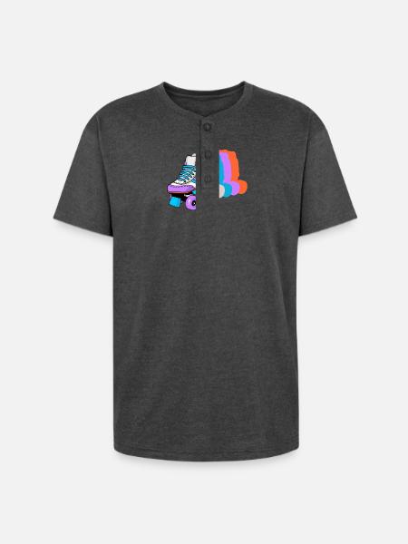 Roller Skating Skater - Unisex Henley T-Shirt - heather black