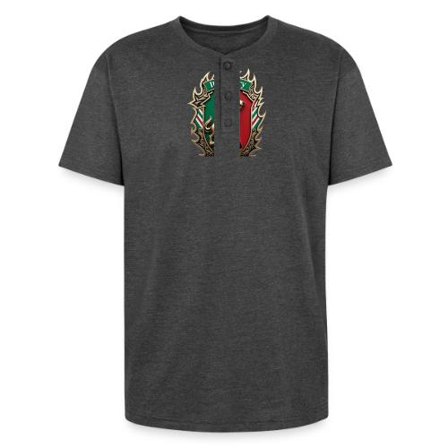 Italy Wolf Fury T-Shirt, Italian Flag Pride Gift - Unisex Henley T-Shirt