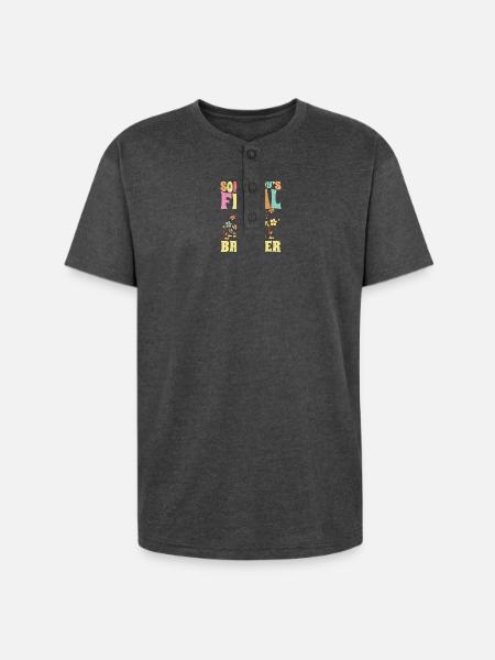 Somebody's Feral Brother - Unisex Henley T-Shirt - heather black