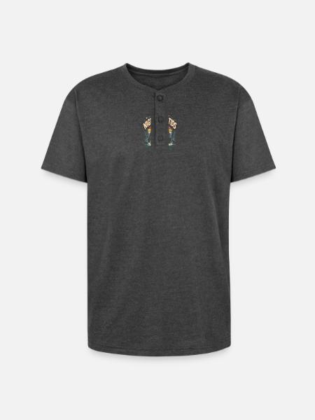 Cryptozoology Night Of The Cryptids - Unisex Henley T-Shirt - heather black