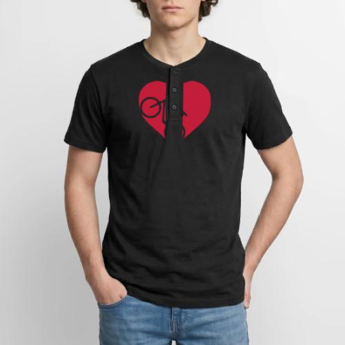 heart_bicycle_cutout - Unisex Henley T-Shirt