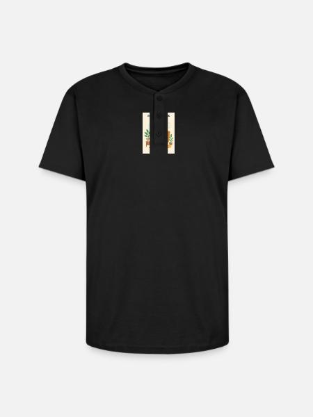 Remote Work Lifestyle Illustration - Unisex Henley T-Shirt - black