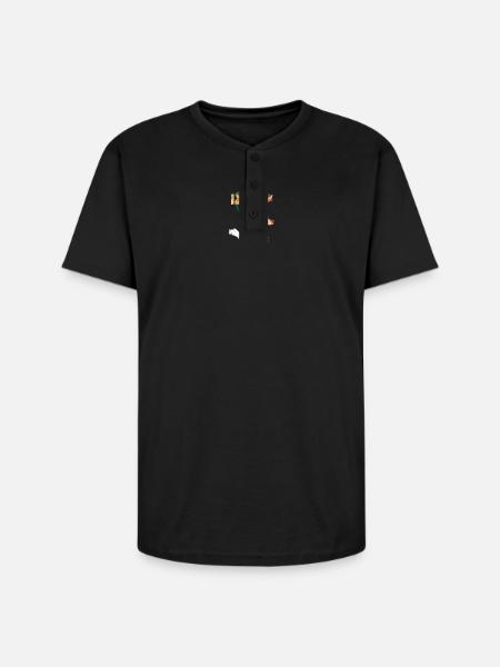 Multilingual - Mexican Shirt - Unisex Henley T-Shirt - black