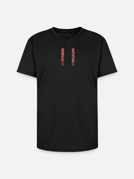 Spartan Helmet Halftone Icon - Unisex Henley T-Shirt - black