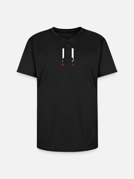 Black_White_and_Red_Concert_Band_T-shirt_Design - Unisex Henley T-Shirt - black