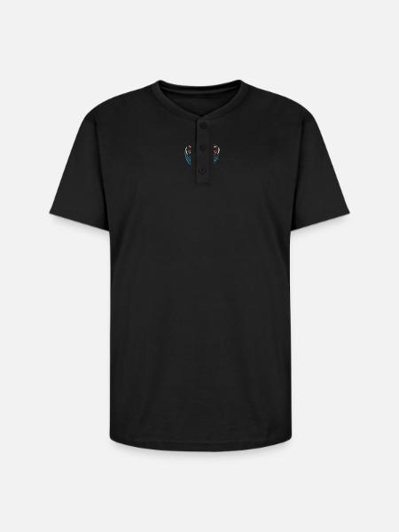 Smile Face - Unisex Henley T-Shirt - black