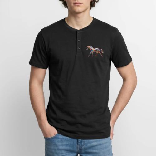 Colorful Abstract Horse Art Design - Unisex Henley T-Shirt