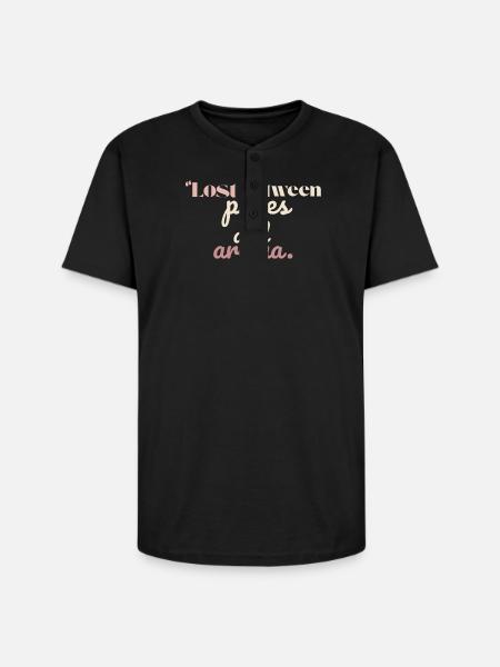 Lost Between Pages and Aroma” - Unisex Henley T-Shirt - black