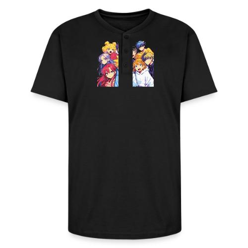 Thrill Rush Anime Squad Streetwear - Unisex Henley T-Shirt