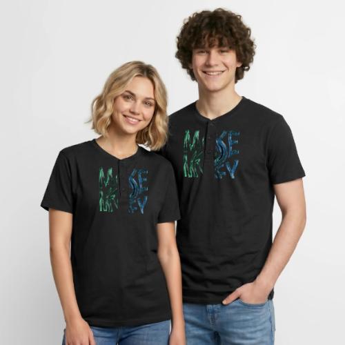 Make Money Neon 3D - Unisex Henley T-Shirt