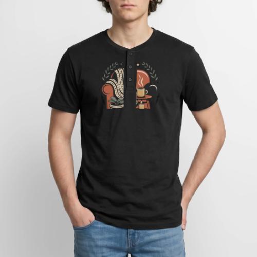 Moonlit Cozy Night Recliner - Unisex Henley T-Shirt