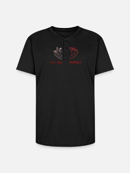 That Berry Strawberry Bestie Design2 - Unisex Henley T-Shirt - black