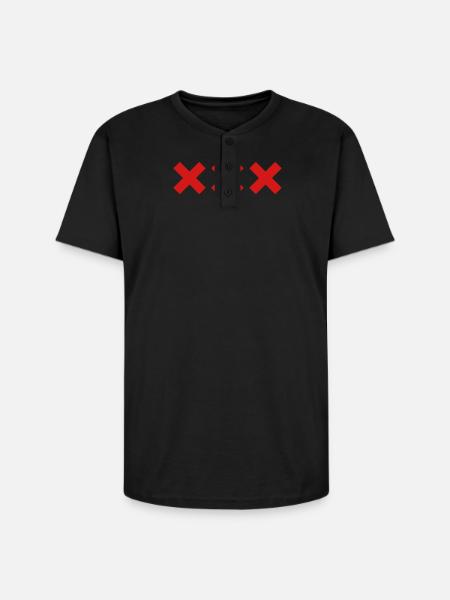 Amsterdam - Unisex Henley T-Shirt - black