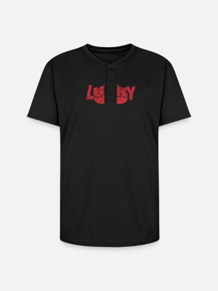 Lucky Spade - Unisex Henley T-Shirt - black