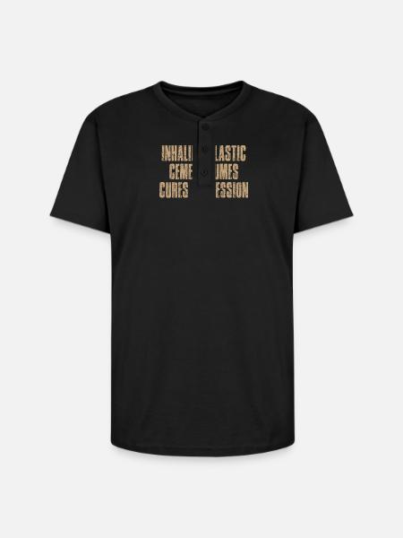 Plastic Fume Mood Pollution - Unisex Henley T-Shirt - black