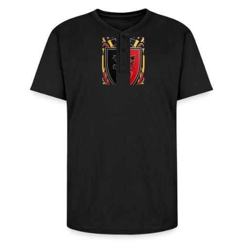 Belgium Lion Crest T-Shirt, Belgian Flag Gift - Unisex Henley T-Shirt