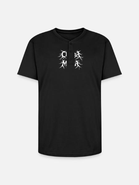 Gothic Roots Typography - Unisex Henley T-Shirt - black