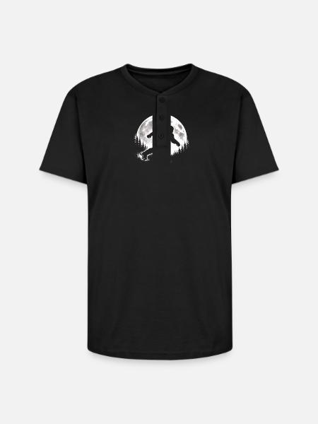 Bigfoot Roller Skater - Unisex Henley T-Shirt - black