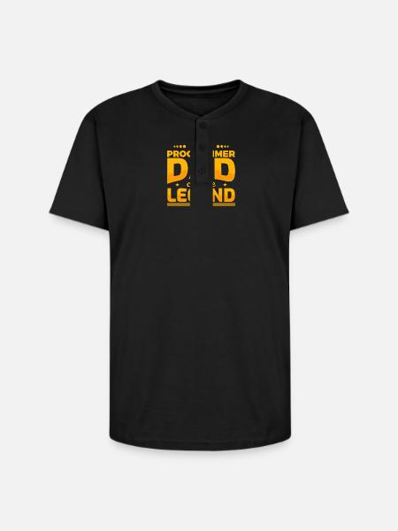 Programmer Father - Unisex Henley T-Shirt - black
