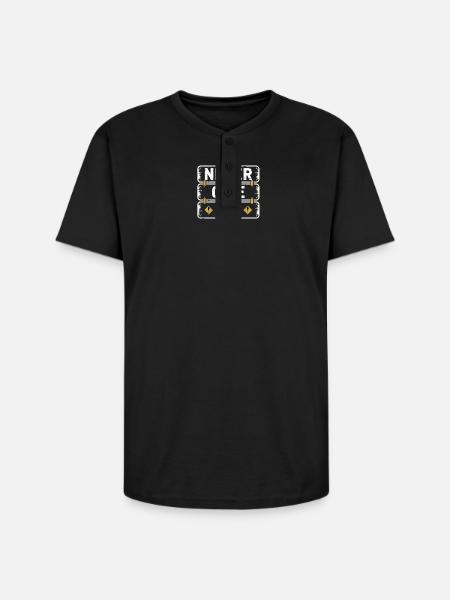 Never Give Up - Unisex Henley T-Shirt - black