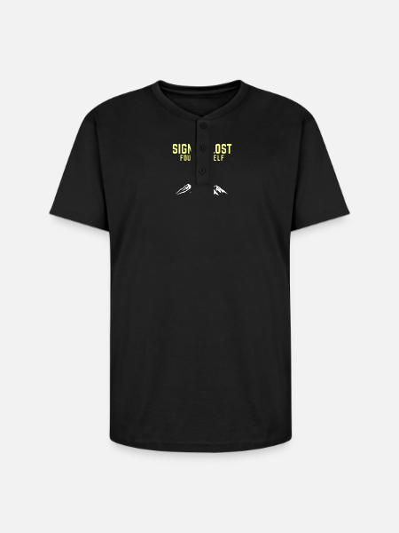 Signal Lost Found Myself - Unisex Henley T-Shirt - black