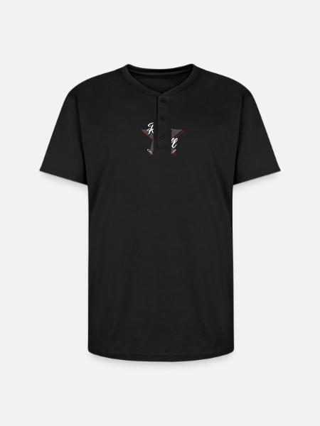 Born to Rock and Roll Star Design - Unisex Henley T-Shirt - black