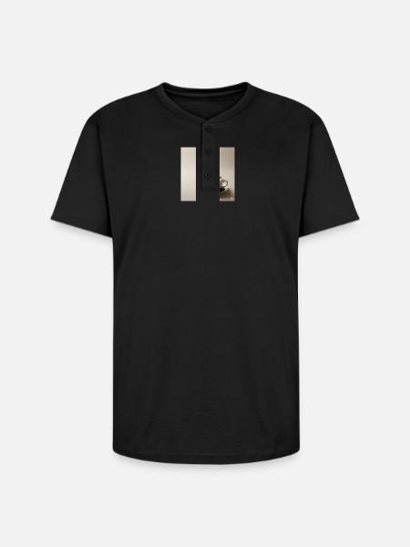 Morning Coffee Latte Art - Unisex Henley T-Shirt - black