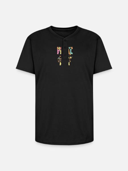 Somebody's Feral Mom - Unisex Henley T-Shirt - black