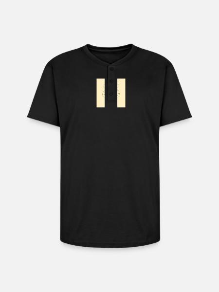 line girl face - Unisex Henley T-Shirt - black