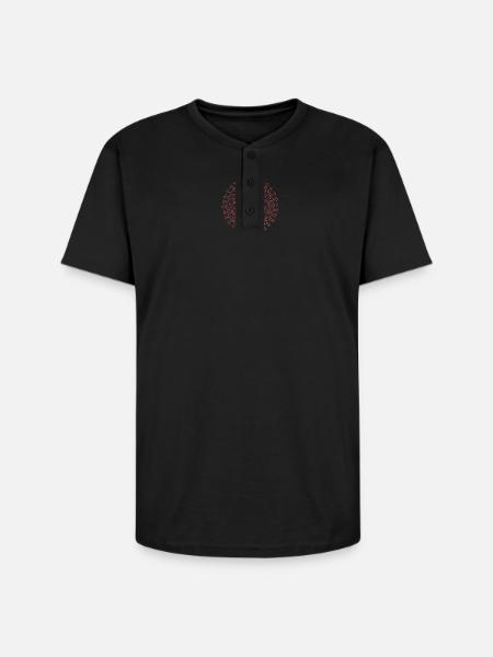 Geometric Virus Triad Emblem - Unisex Henley T-Shirt - black