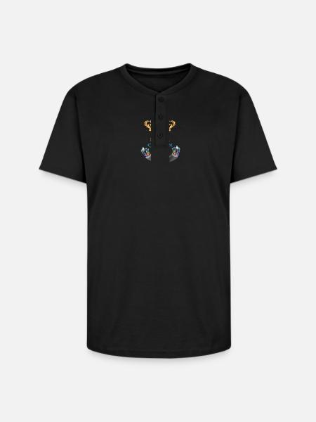 The_Fiber_Queen_-sized - Unisex Henley T-Shirt - black