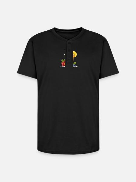 Citrus Berry Smoothie Cup - Unisex Henley T-Shirt - black