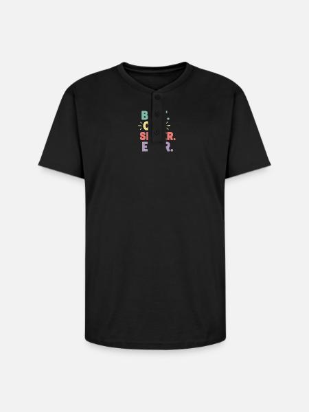 Best Cat Sister Ever - Unisex Henley T-Shirt - black