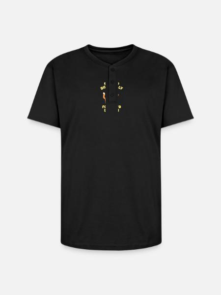 Kitty Lock-In - Unisex Henley T-Shirt - black