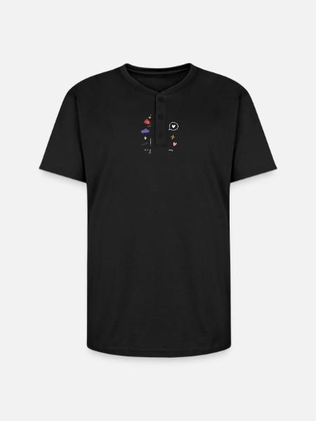 Kind Mind Bloom - Unisex Henley T-Shirt - black