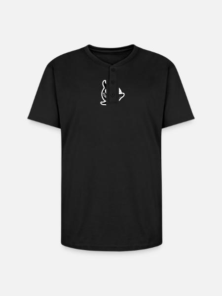Ocean Guardians Whale Emblem - Unisex Henley T-Shirt - black