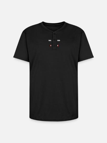 Radicalized by basic decency - Unisex Henley T-Shirt - black
