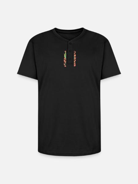 Mythic Pegasus Banner - Unisex Henley T-Shirt - black
