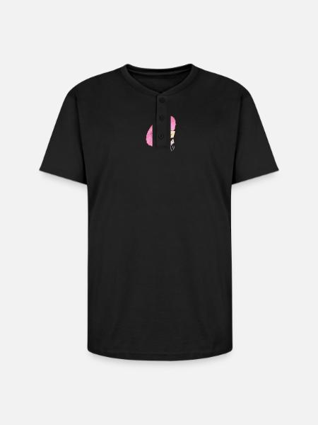 Sakura - Unisex Henley T-Shirt - black