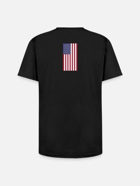 USA Flag, vertical - Unisex Henley T-Shirt - black