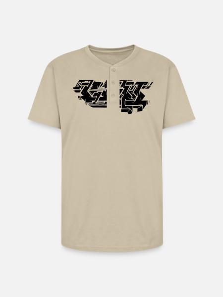 Graffiti Piece - Black - Unisex Henley T-Shirt - sand