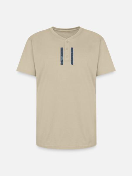 Good Shepherd - Blue Image - Unisex Henley T-Shirt - sand
