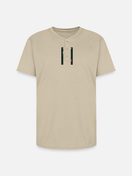 Halloween Heat Yungbart - Unisex Henley T-Shirt - sand