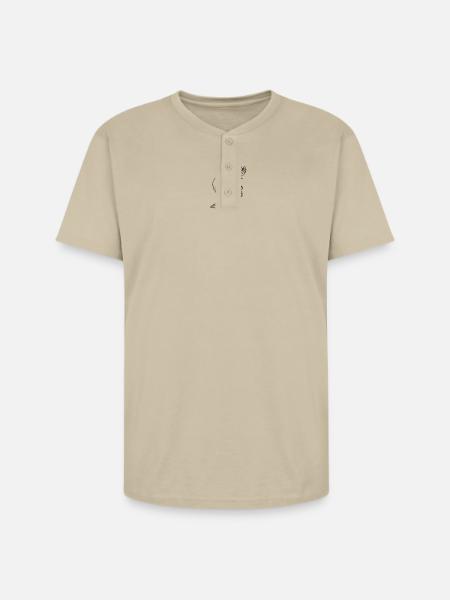 skullandrose - Unisex Henley T-Shirt - sand