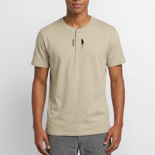 Crescent Moon Floral - Unisex Henley T-Shirt