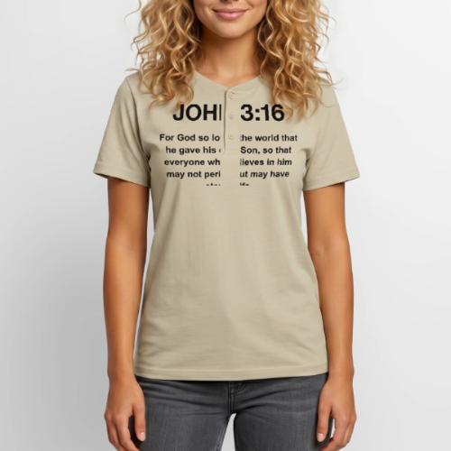 John 3:16 Christian Apparel – Bible Verse Clothing - Unisex Henley T-Shirt