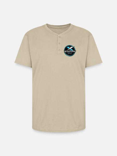 Xception Gaming Cyan - Unisex Henley T-Shirt - sand
