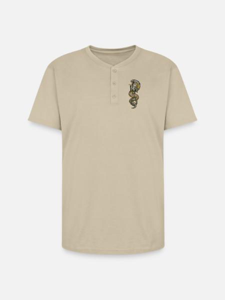 Serpentine Engine Glyph - Unisex Henley T-Shirt - sand