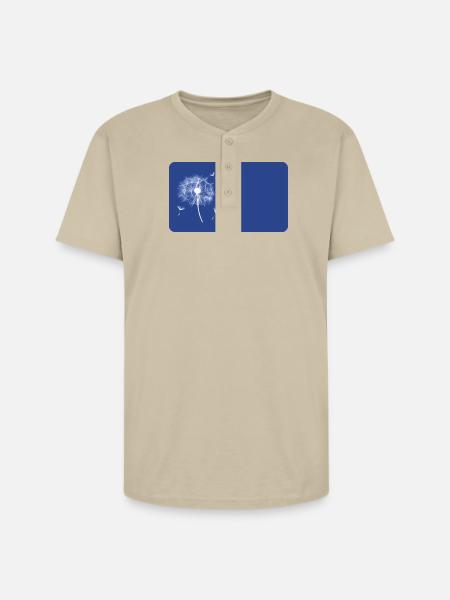 Dandelion blue | personalizable - Unisex Henley T-Shirt - sand